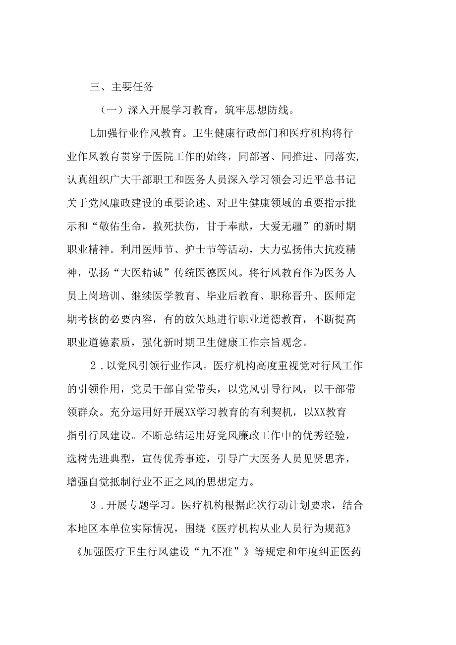 医疗工作人员廉洁从业行动实施方案（附承诺书）.docx_第2页