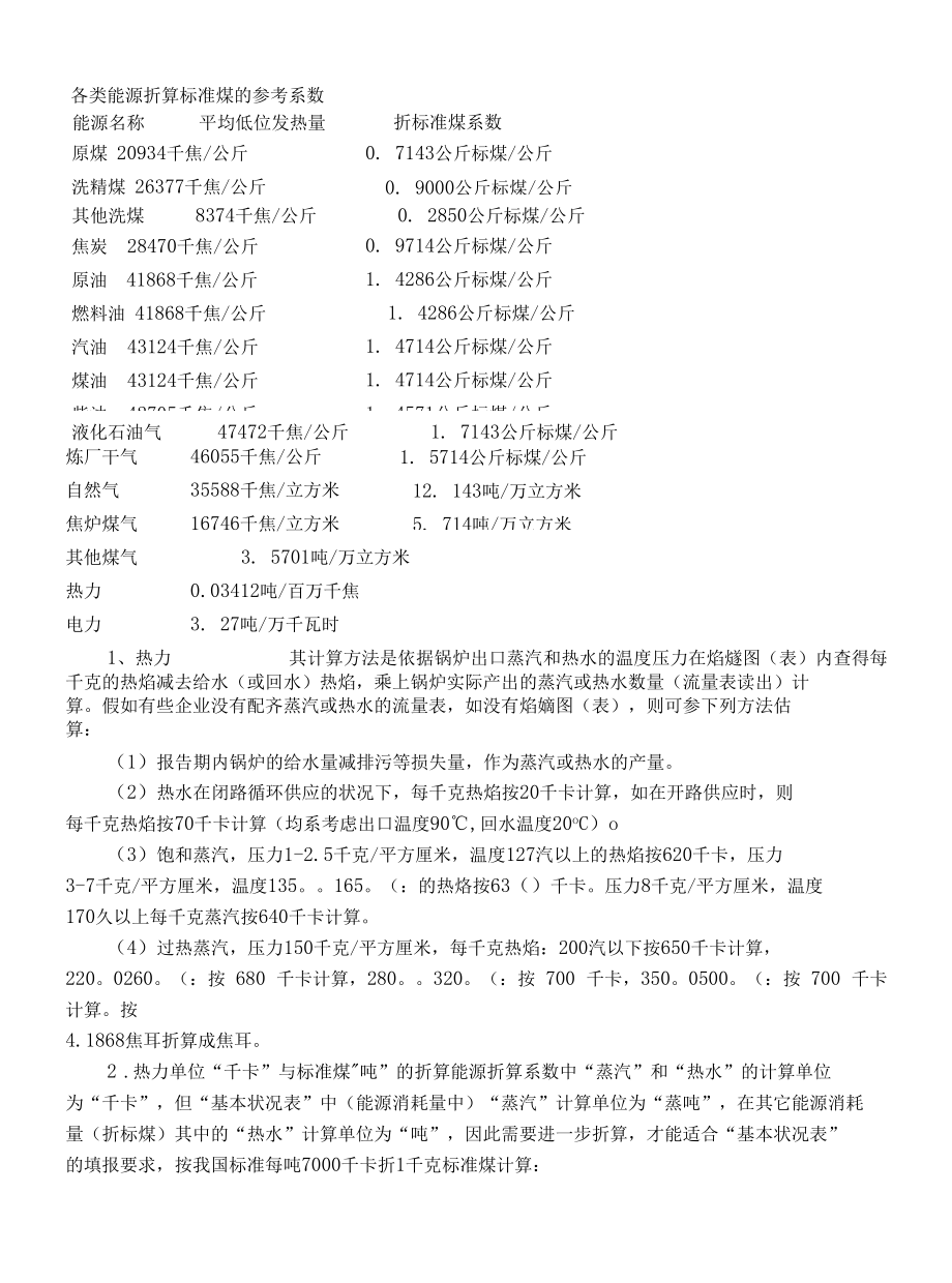 各类能源折算标准煤的参考系数.docx_第1页