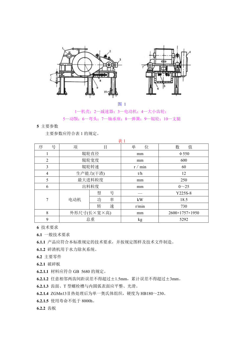 DLT554-94 SZJ12T1型碎渣机技术条件.doc_第2页