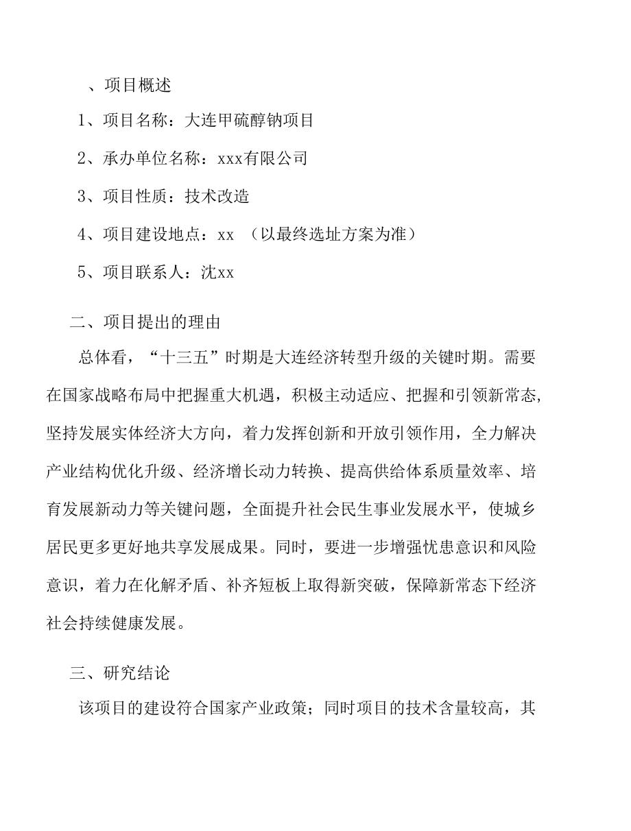 大连甲硫醇钠项目财务分析报告.docx_第3页