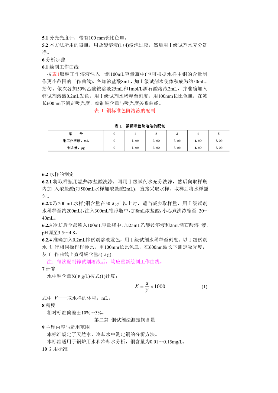 GBT 14418—93锅炉用水和冷却水分析方法 铜的测定.doc_第2页