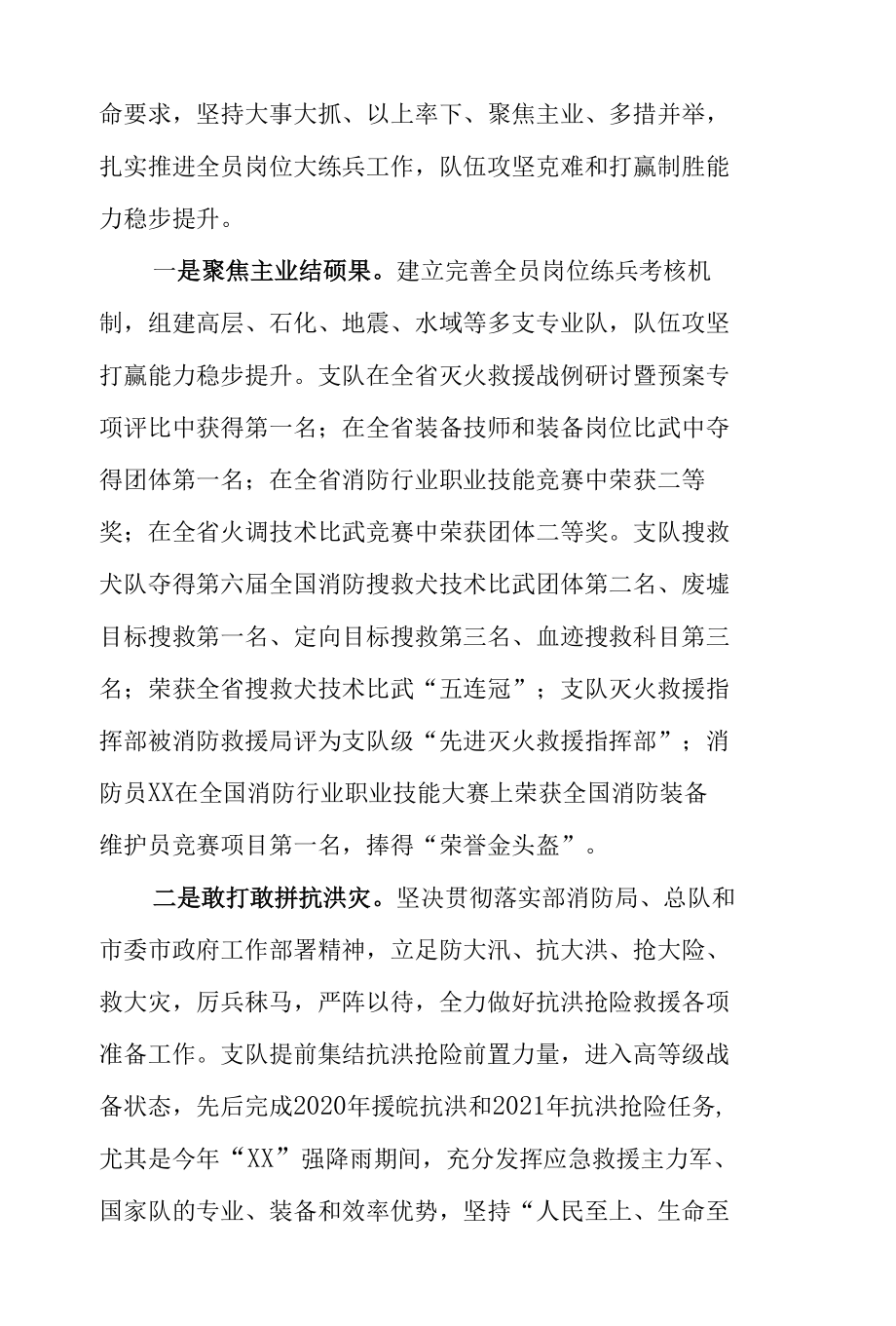 市消防救援支队典型经验汇报材料.docx_第2页