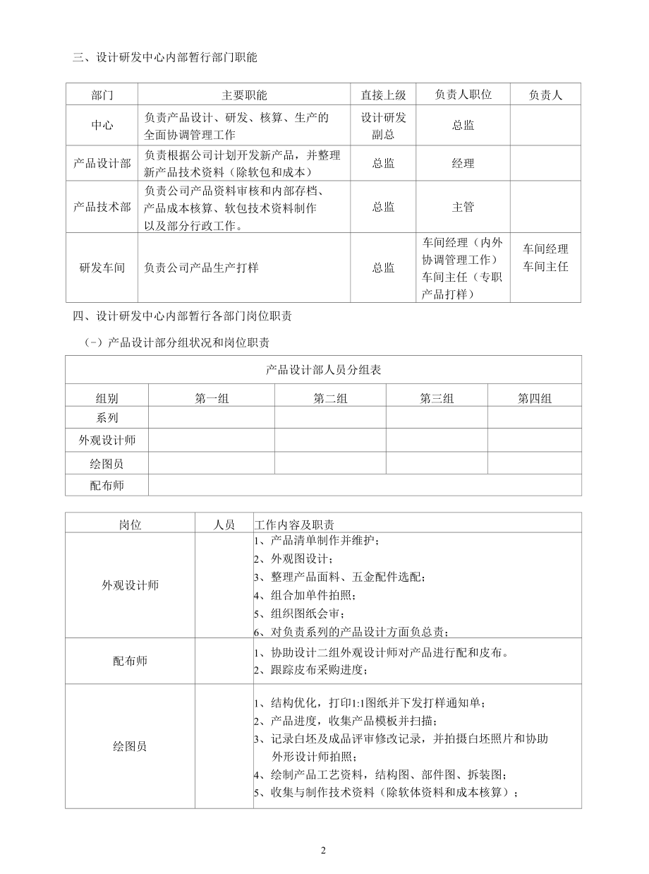 家居公司设计研发中心暂行人员架构.docx_第2页