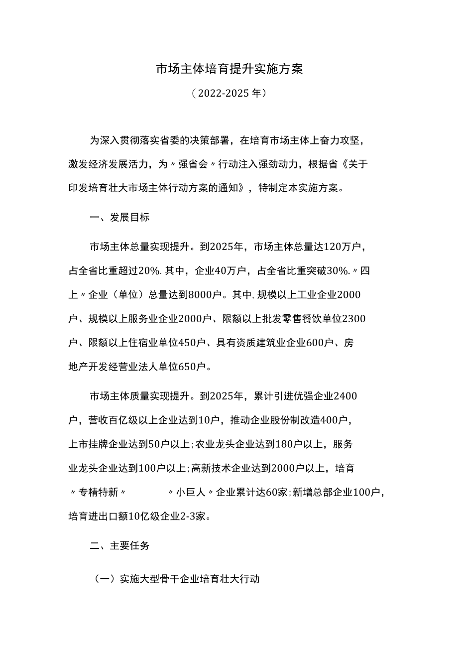 市场主体培育提升实施方案.docx_第1页