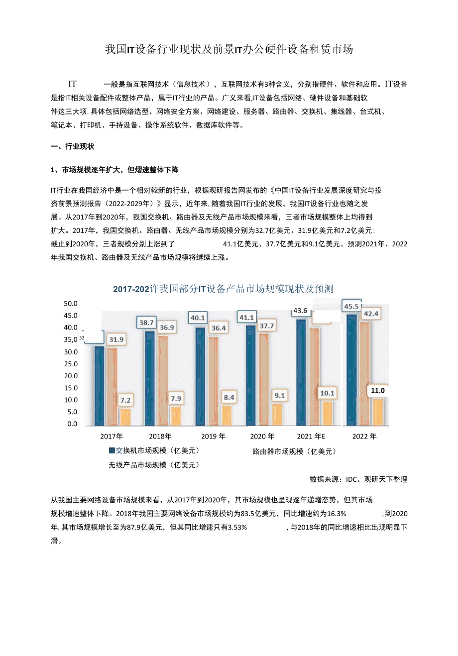 我国IT设备行业现状及前景 IT办公硬件设备租赁市场分析报告.docx_第1页