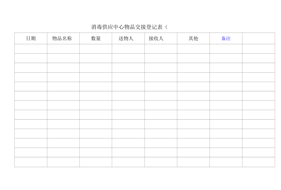 消毒供应中心物品交接登记表.docx_第1页