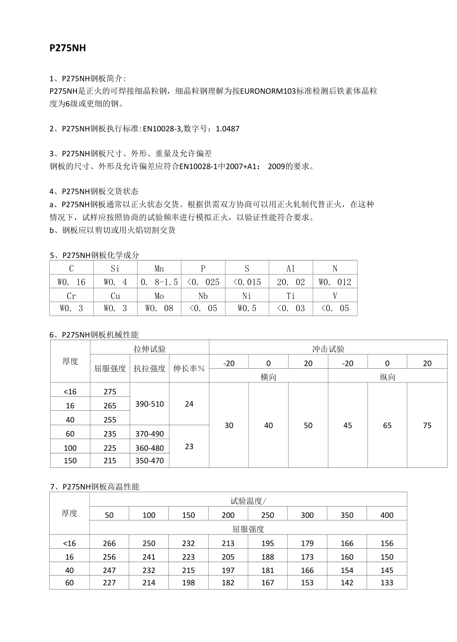 P275NH欧标容器板焊接性能及应用范围.docx_第1页