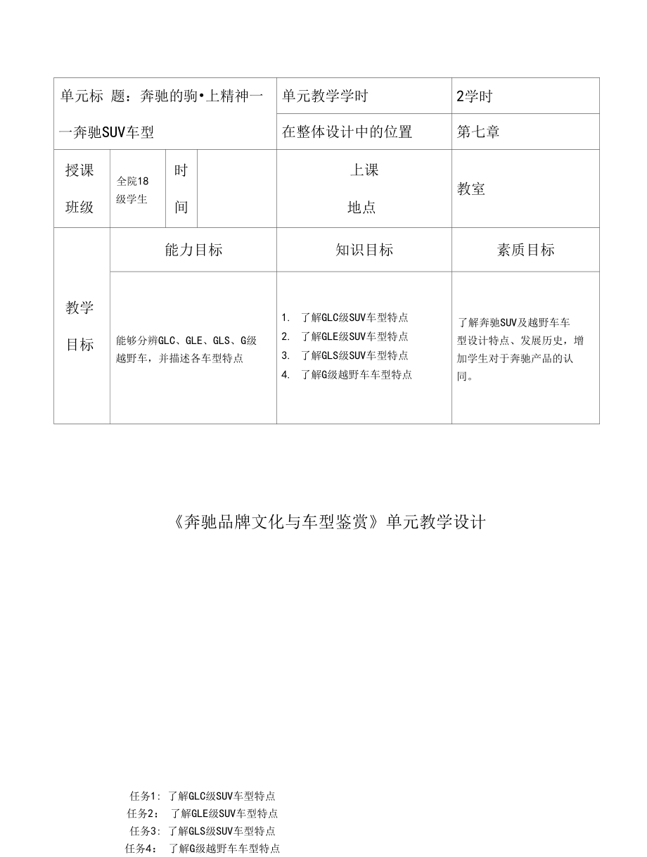 《奔驰品牌文化与车型鉴赏》课第10单元设计.docx_第2页