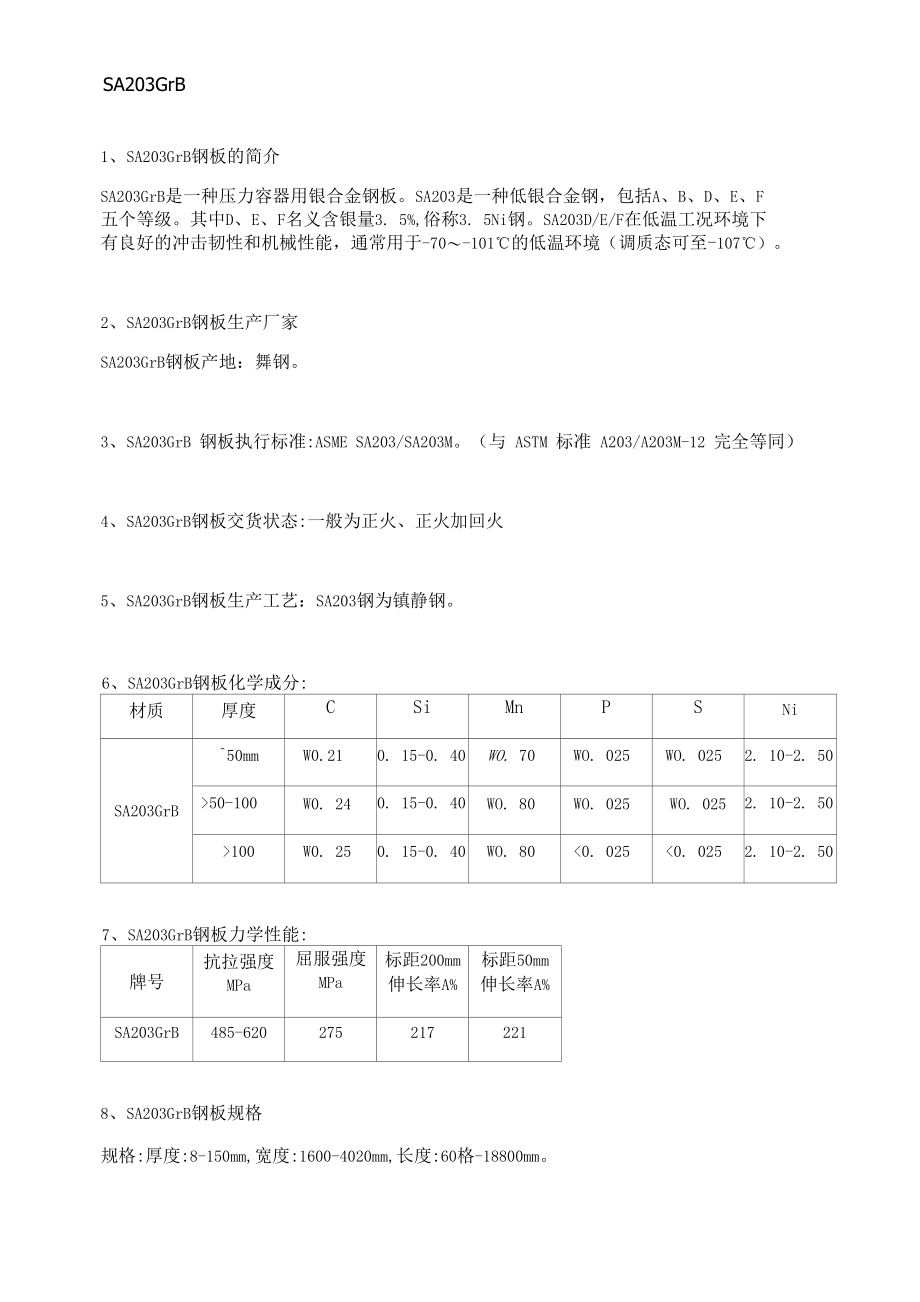 SA203GrB容器板性能分析及应用范围.docx_第1页