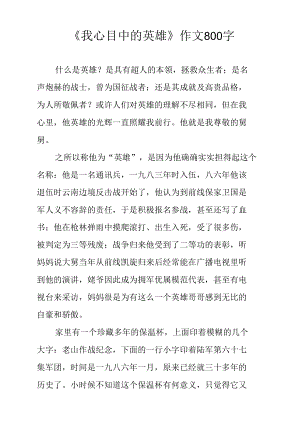 《我心目中的英雄》作文800字.docx