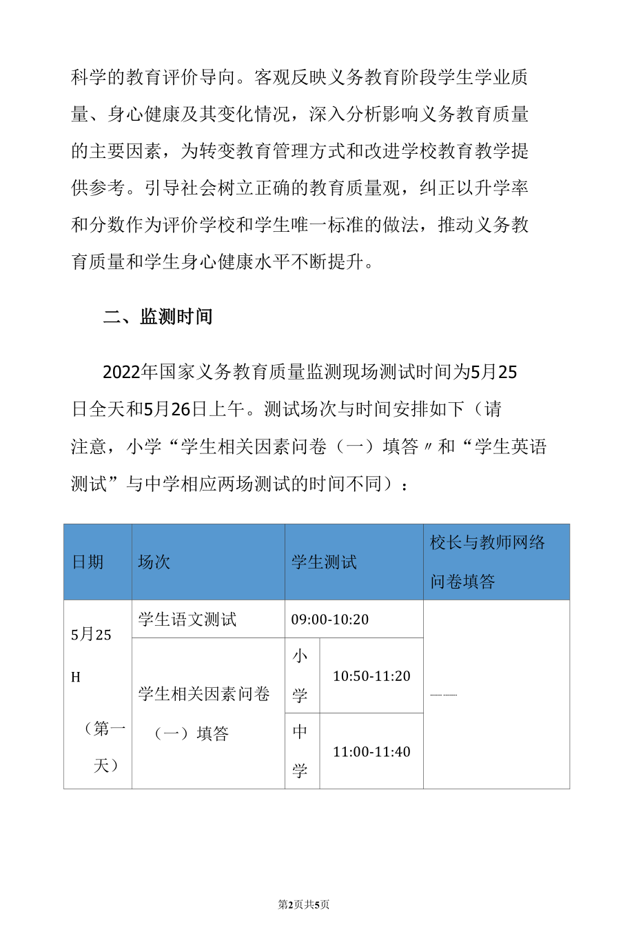 2022年学校国家义务教育质量监测致家长的一封信告家长书（详细版）.docx_第2页