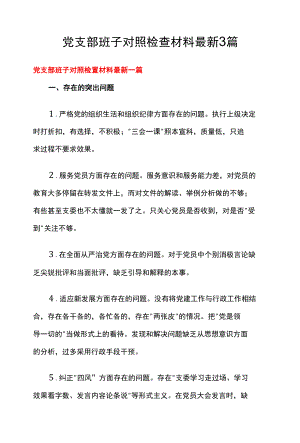 党支部班子对照检查材料最新3篇.docx