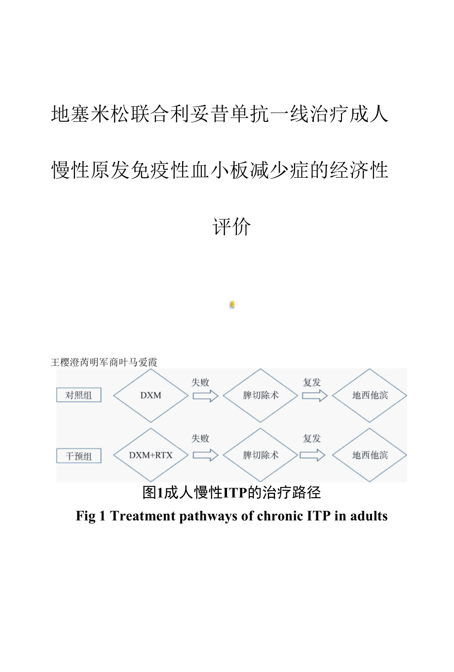 地塞米松联合利妥昔单抗一线治疗成人慢性原发免疫性血小板减少症的经济性评价.docx_第1页