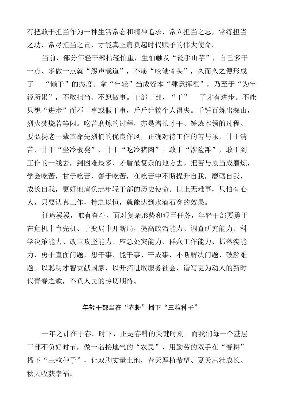 关于年轻干部担当作为的评论文章.docx_第3页