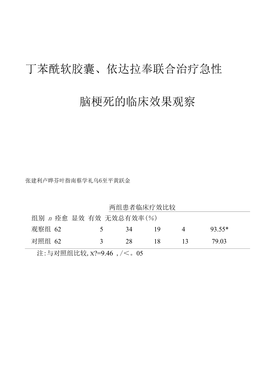 丁苯酞软胶囊、依达拉奉联合治疗急性脑梗死的临床效果观察.docx_第1页