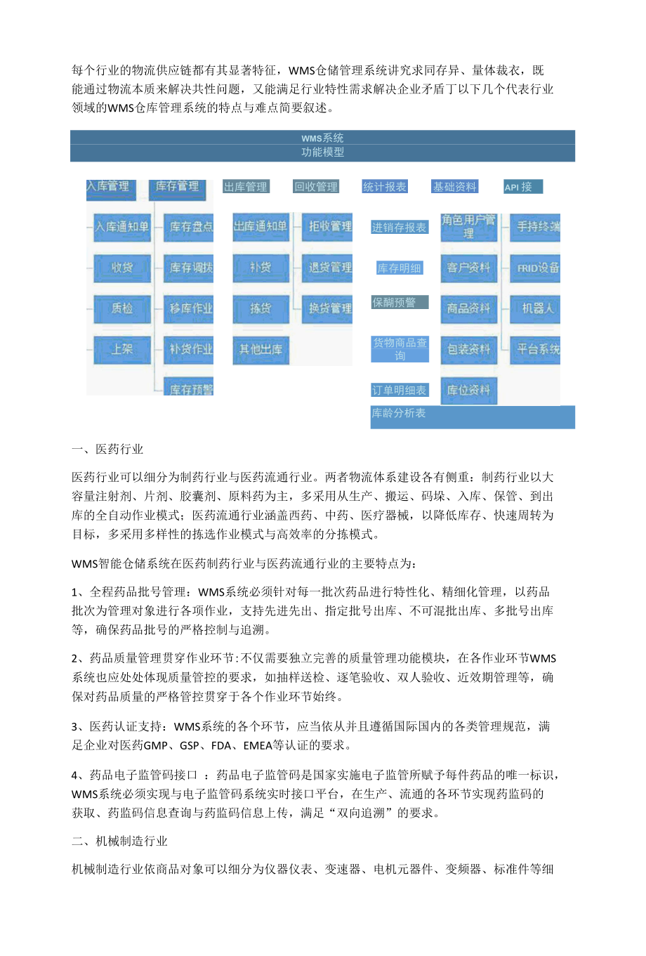 分析三个行业导入WMS仓储管理系统的特点与难点.docx_第1页