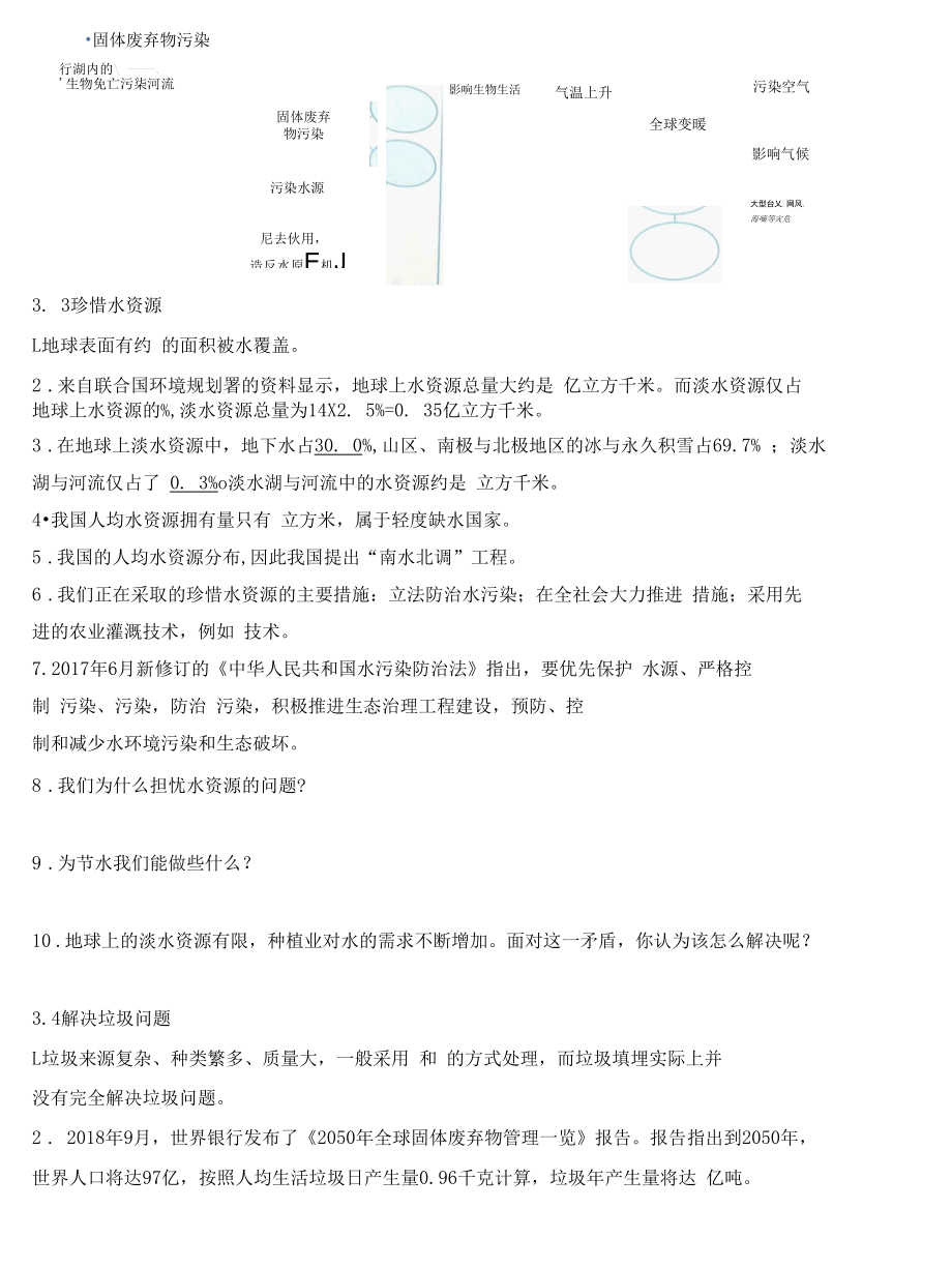 教科版五年级下册第三单元环境与我们知识填空（含答案）.docx_第2页