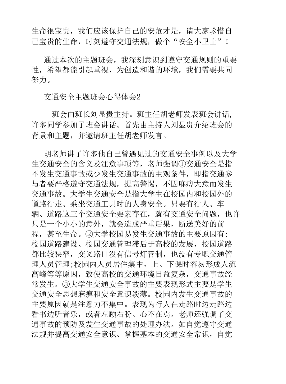 关于交通安全主题班会心得体会汇编.docx_第3页