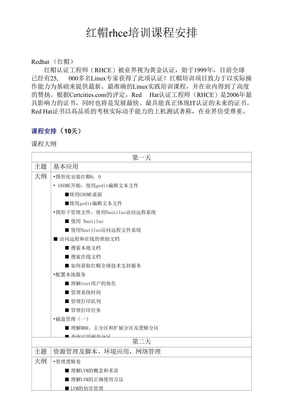 红帽rhce培训课程安排.docx_第1页