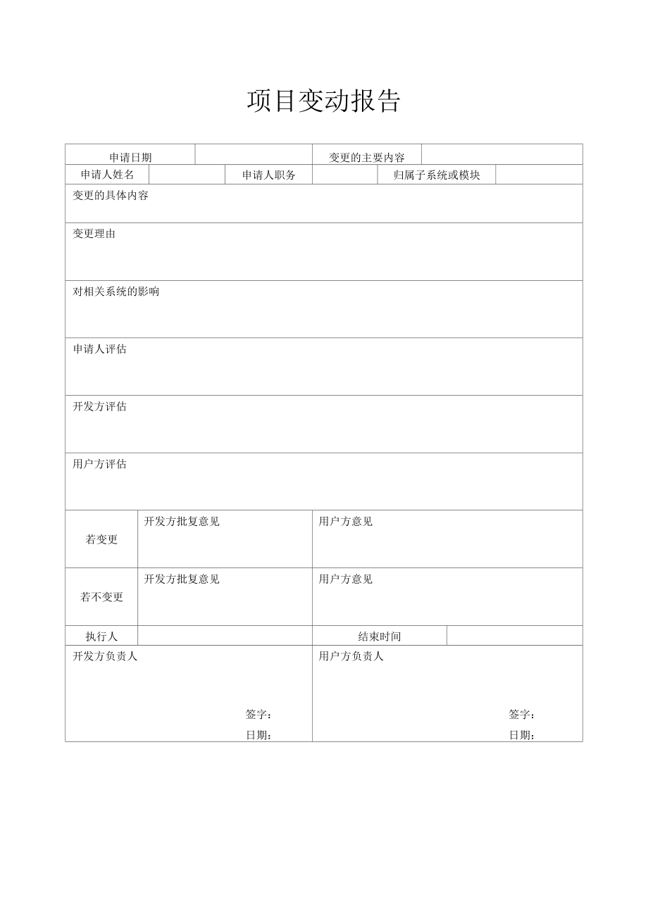 项目监控模板-项目变动报告.docx_第1页