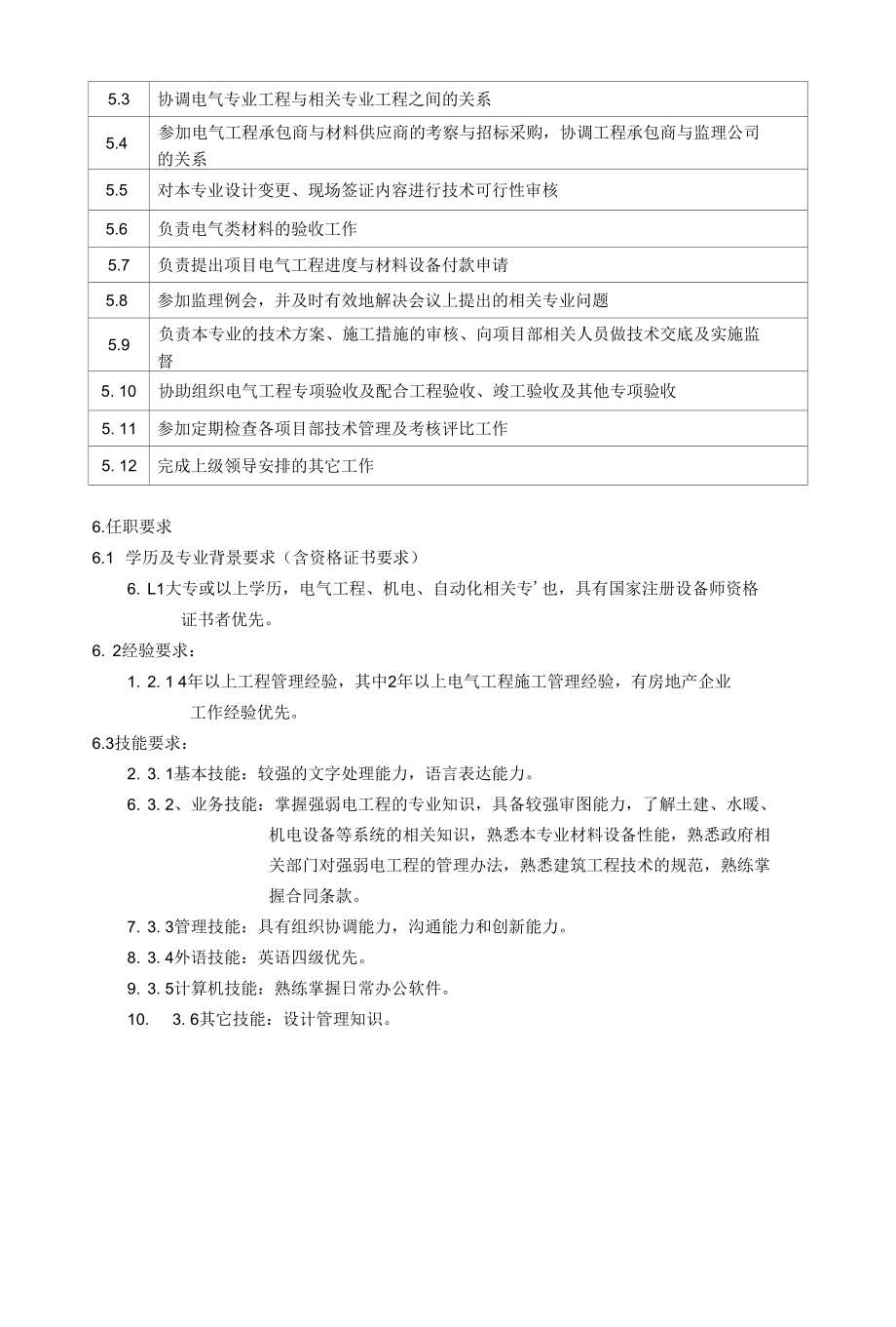 电气工程师岗位说明书.docx_第2页