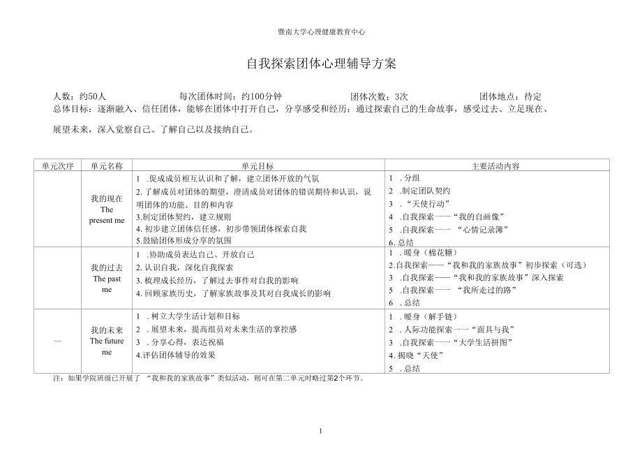 自我探索团体心理辅导方案.docx_第1页