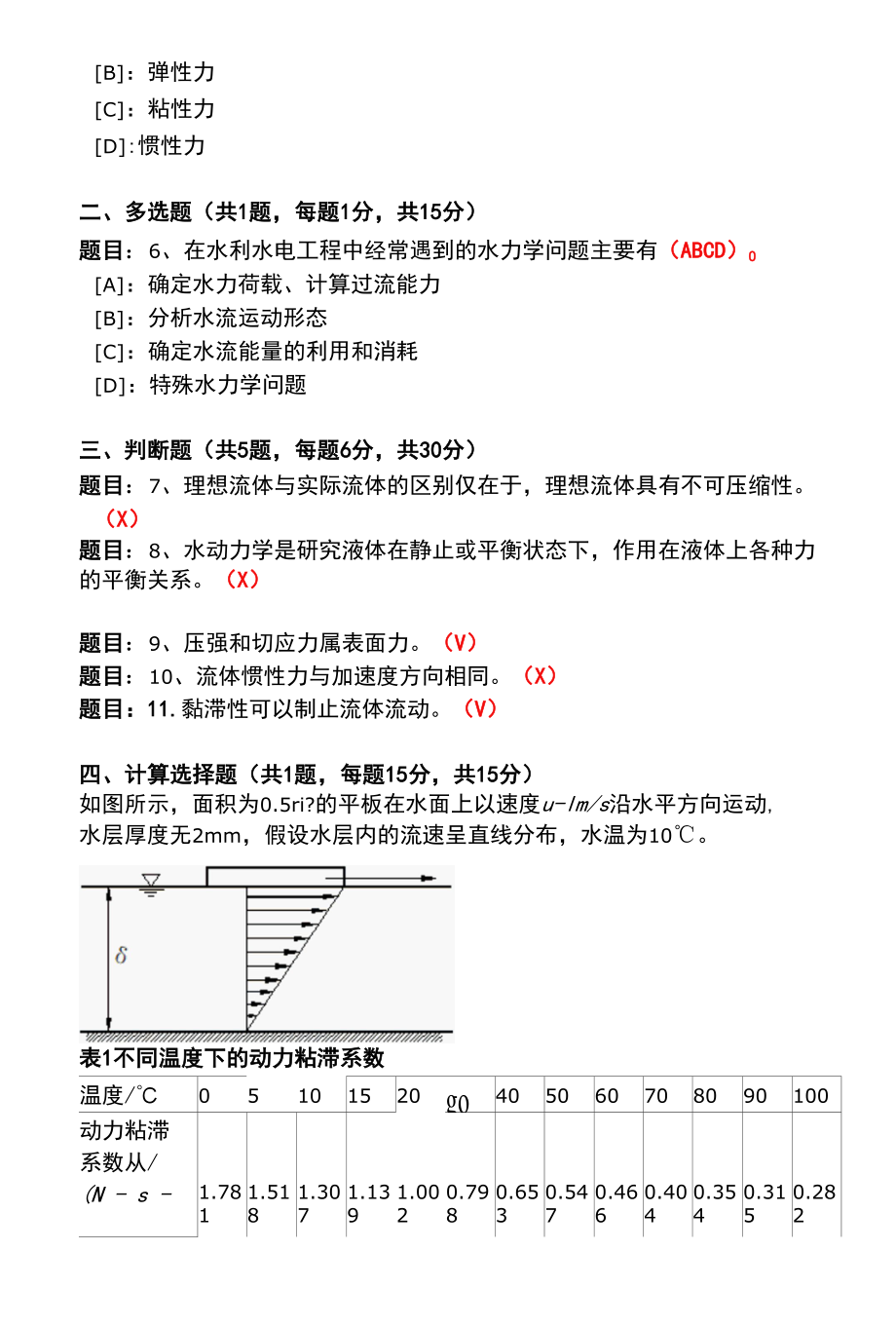 国开一体化平台01410《水力学(B)》章节测验(1-10)试题及答案.docx_第2页