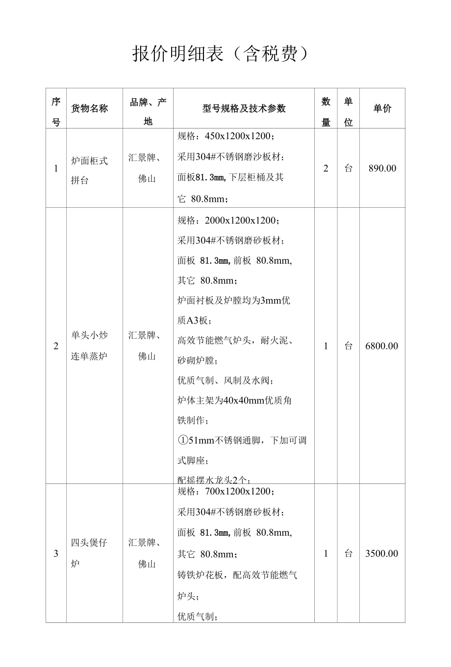 报价明细表(含税费).docx_第1页