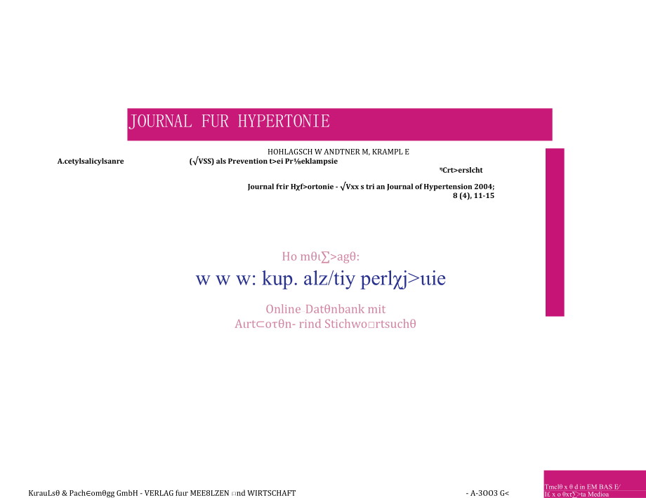 Acetylsalicyls ure (ASS) als Pr vention bei Pr eklampsie - eine übersicht.docx_第1页