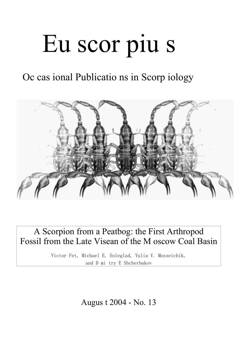 A scorpion from a peatbog the first arthropod fossil from the Late Viséan of the Moscow Coal Basin..docx_第1页