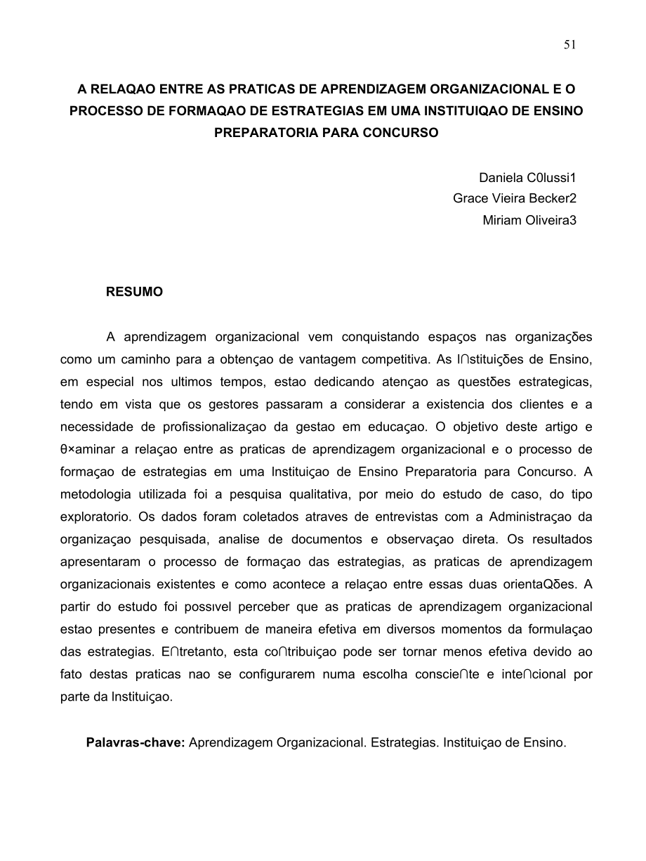 A rela o entre as práticas de aprendizagem organizacional e o processo de forma o de estratégias em uma institui o de ensino p.docx_第1页