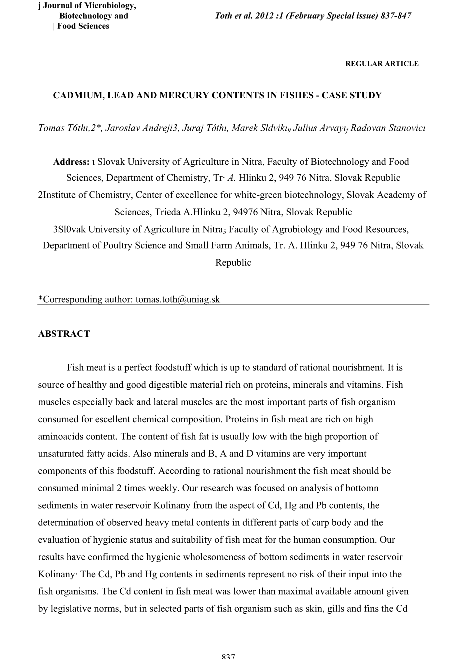 CADMIUM, LEAD AND MERCURY CONTENTS IN FISHES – CASE STUDY.docx_第1页