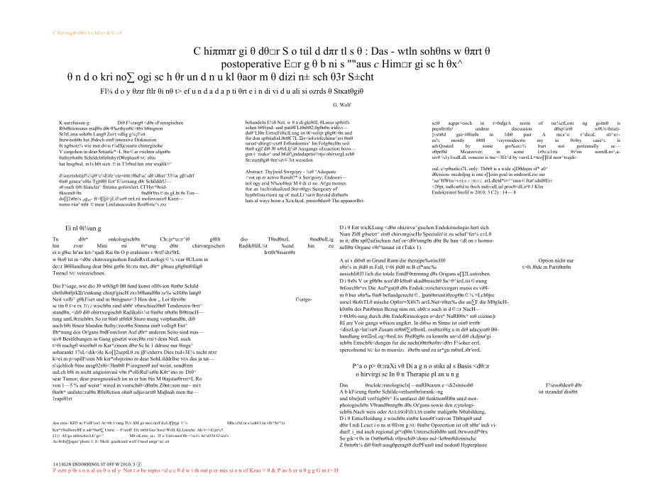 Chirurgie der Schilddrüse Das wünschenswerte postoperative Ergebnis aus chirurgischer, endokrinologischer und nuklearmedizinis.docx_第2页