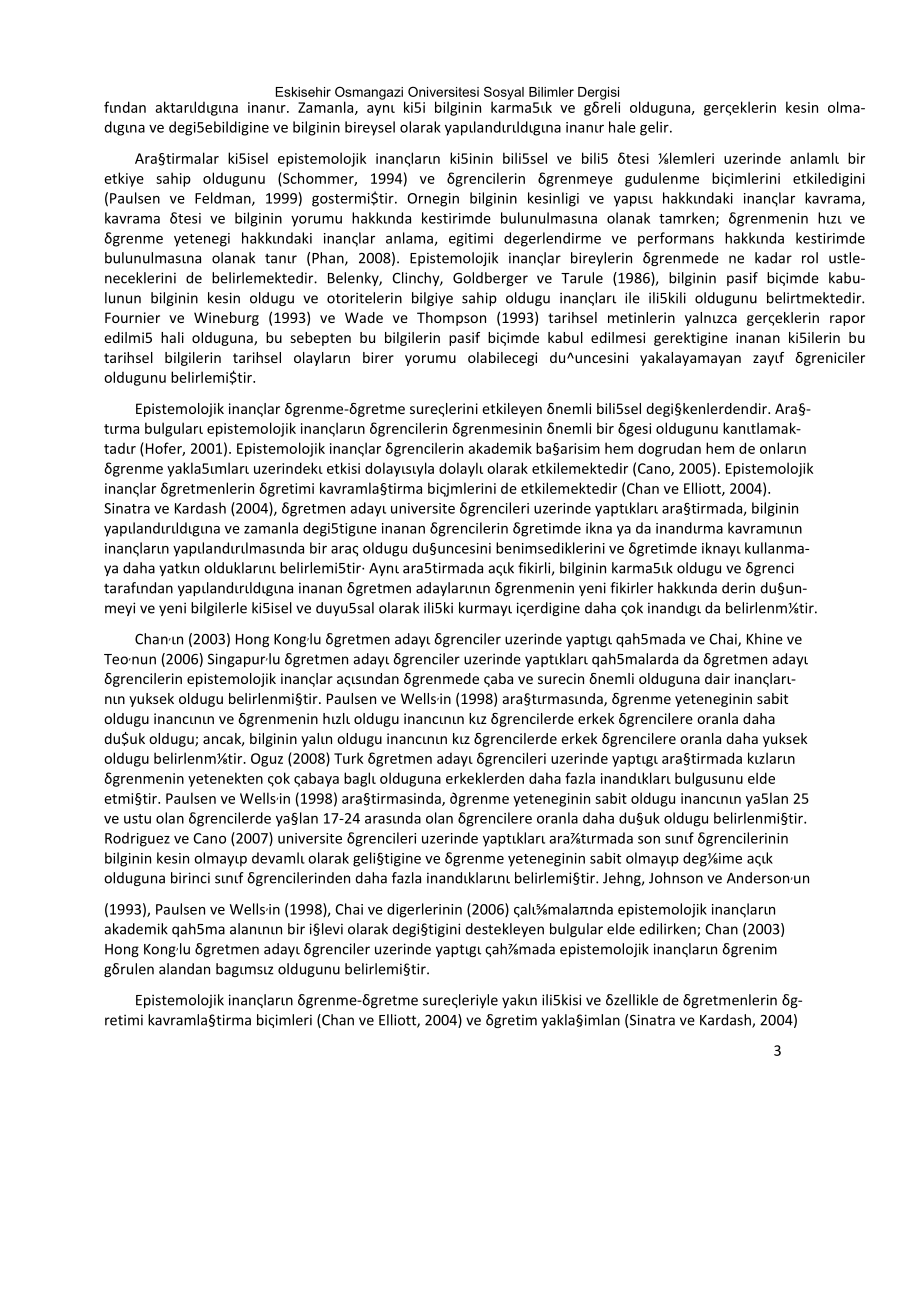 Adaptation of Epistemological Beliefs Questionna re in Turkish and Investigation of Pre-Service Teachers’ Beliefs.docx_第3页