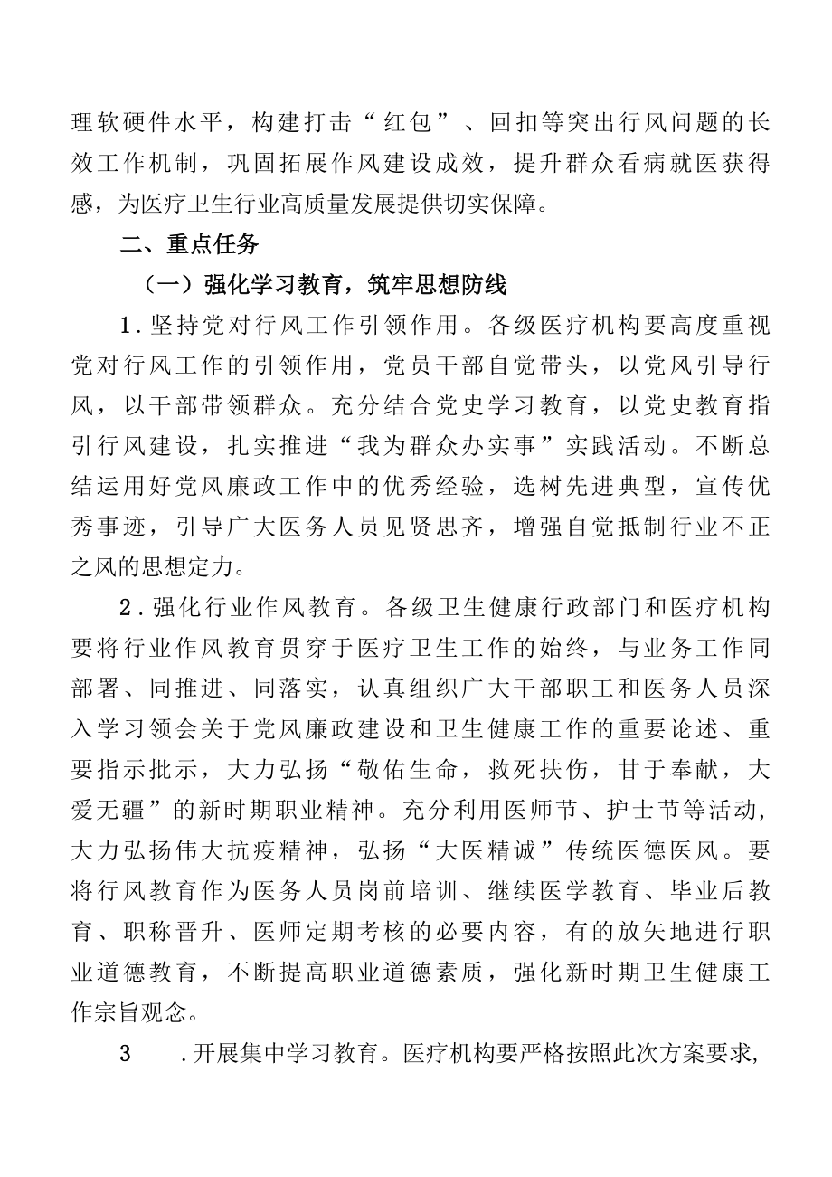 2022年医院工作人员廉洁从业行动实施方案.docx_第2页