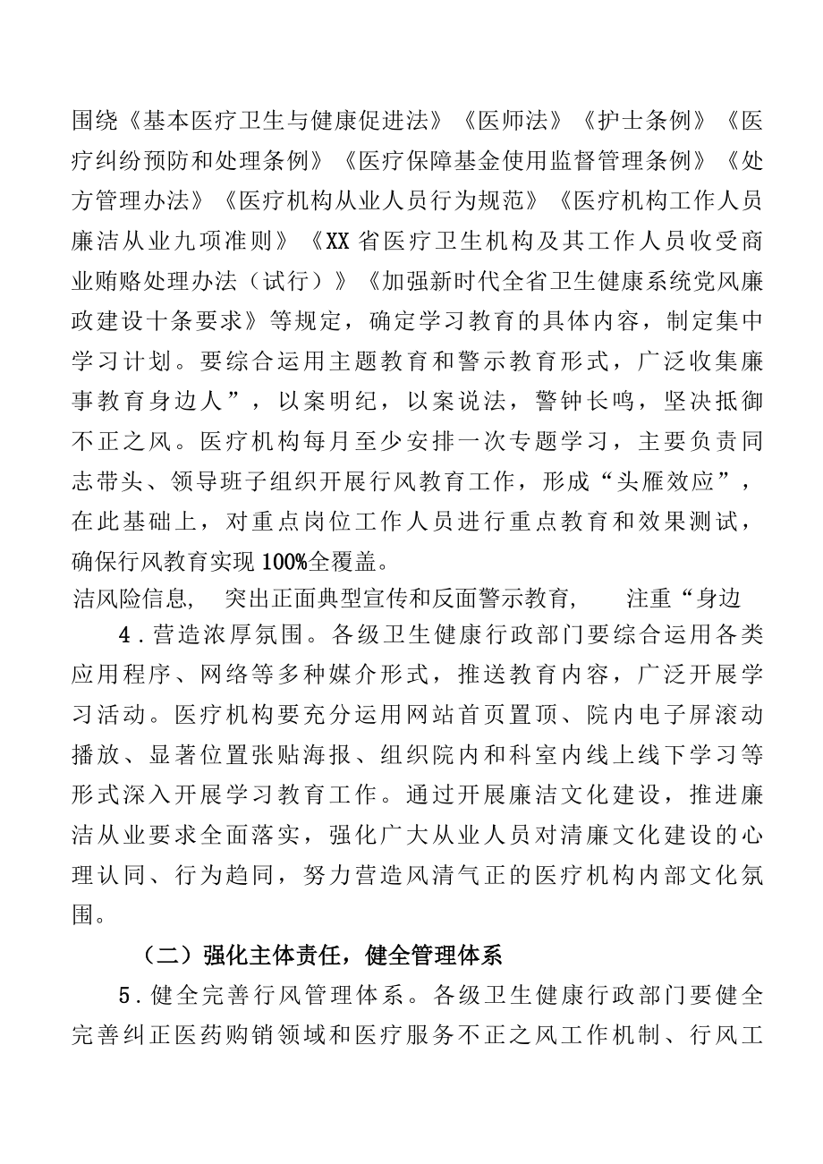 2022年医院工作人员廉洁从业行动实施方案.docx_第3页