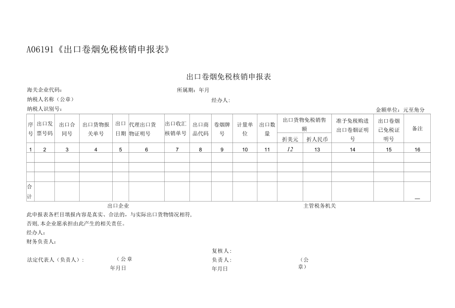 出口卷烟免税核销申报表.docx_第1页