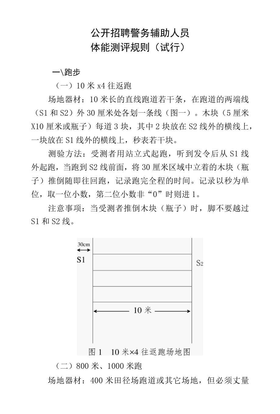 公开招聘警务辅助人员体能测评规则.docx_第1页