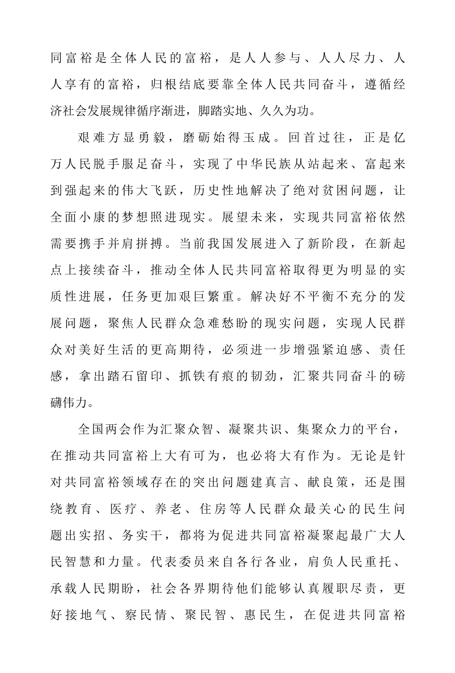 共同富裕要靠共同奋斗心得体会发言二篇.docx_第2页