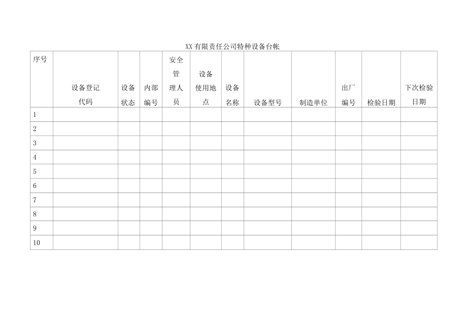 公司特种设备台帐.docx_第1页