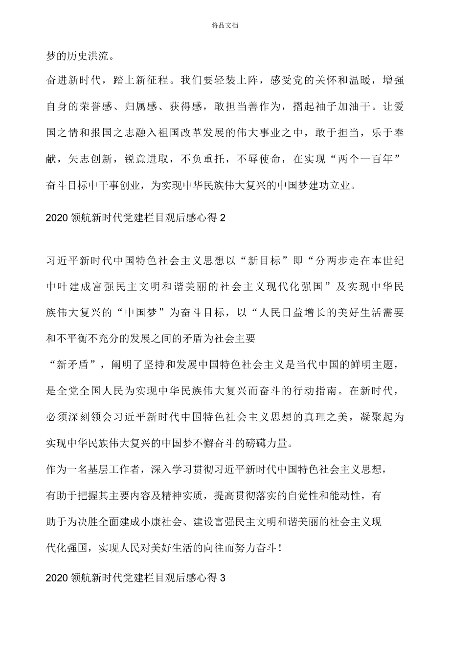 学习领航新时代党建栏目观后感心得5篇..docx_第2页