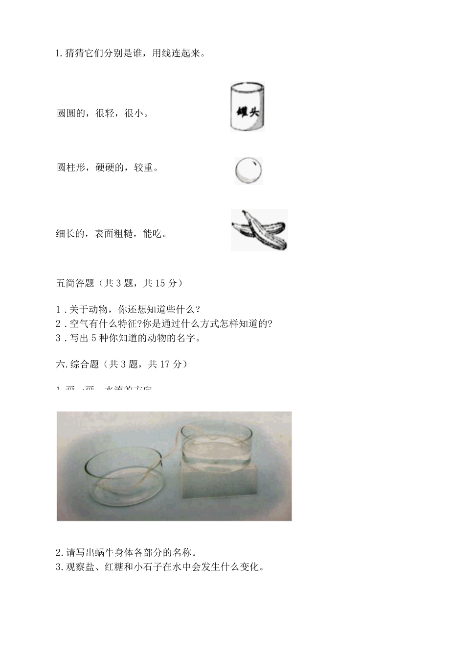 新教科版一年级下册科学期末测试卷附完整答案考点梳理002.docx_第3页