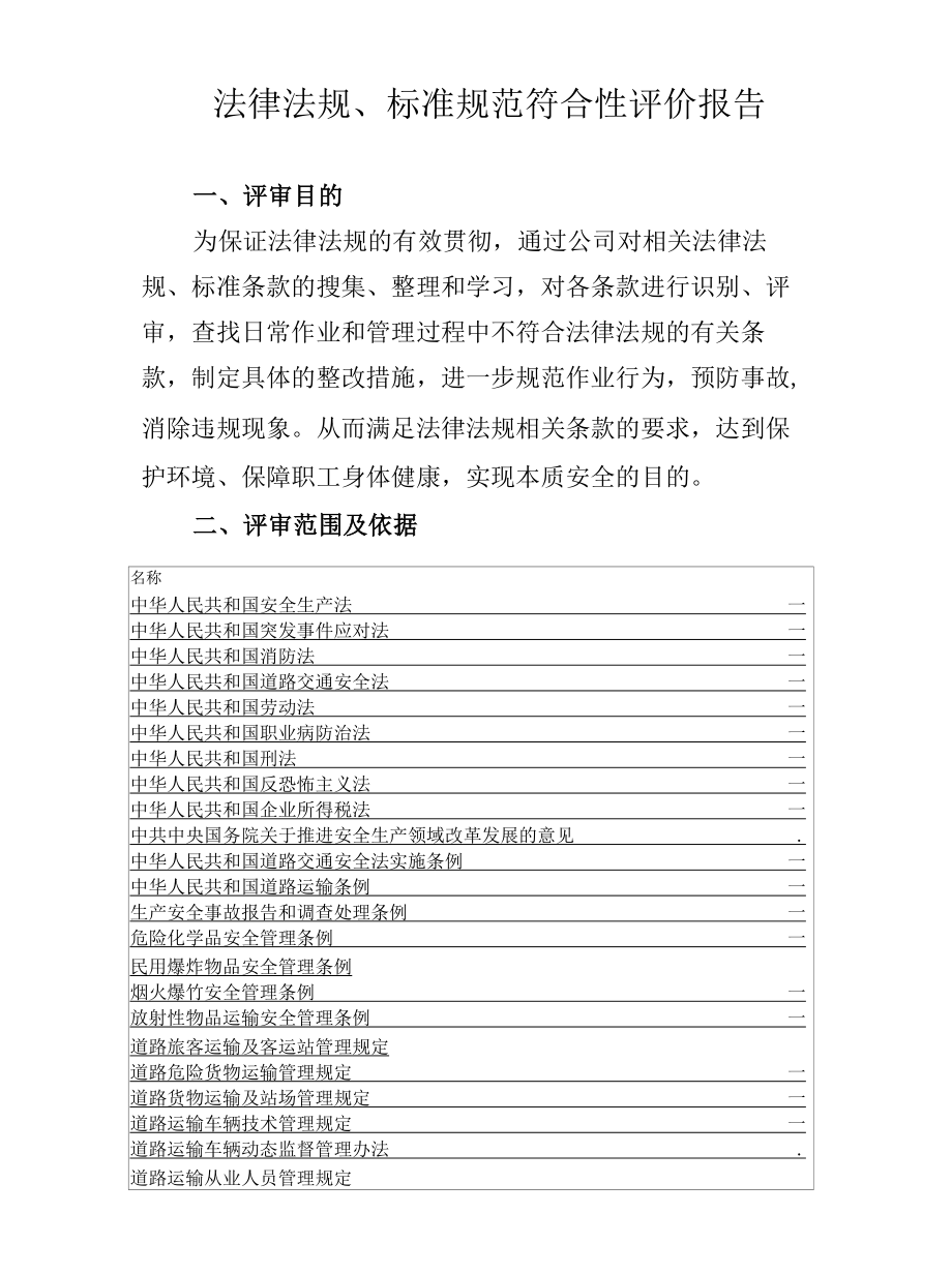 道路运输企业法律法规符合性评价报告修改人员.docx_第1页