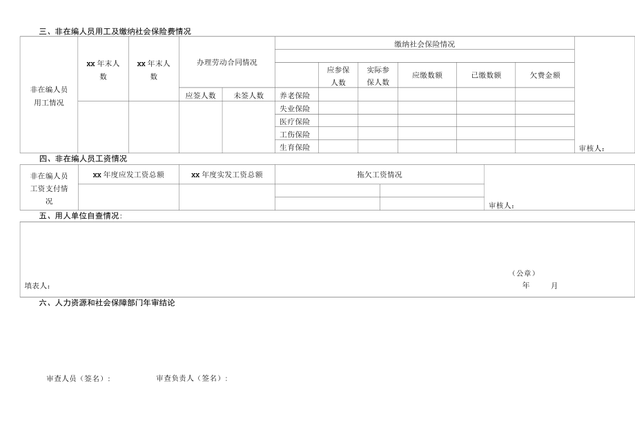 格式文本事业单位劳动保障书面材料审查登记表.docx_第2页