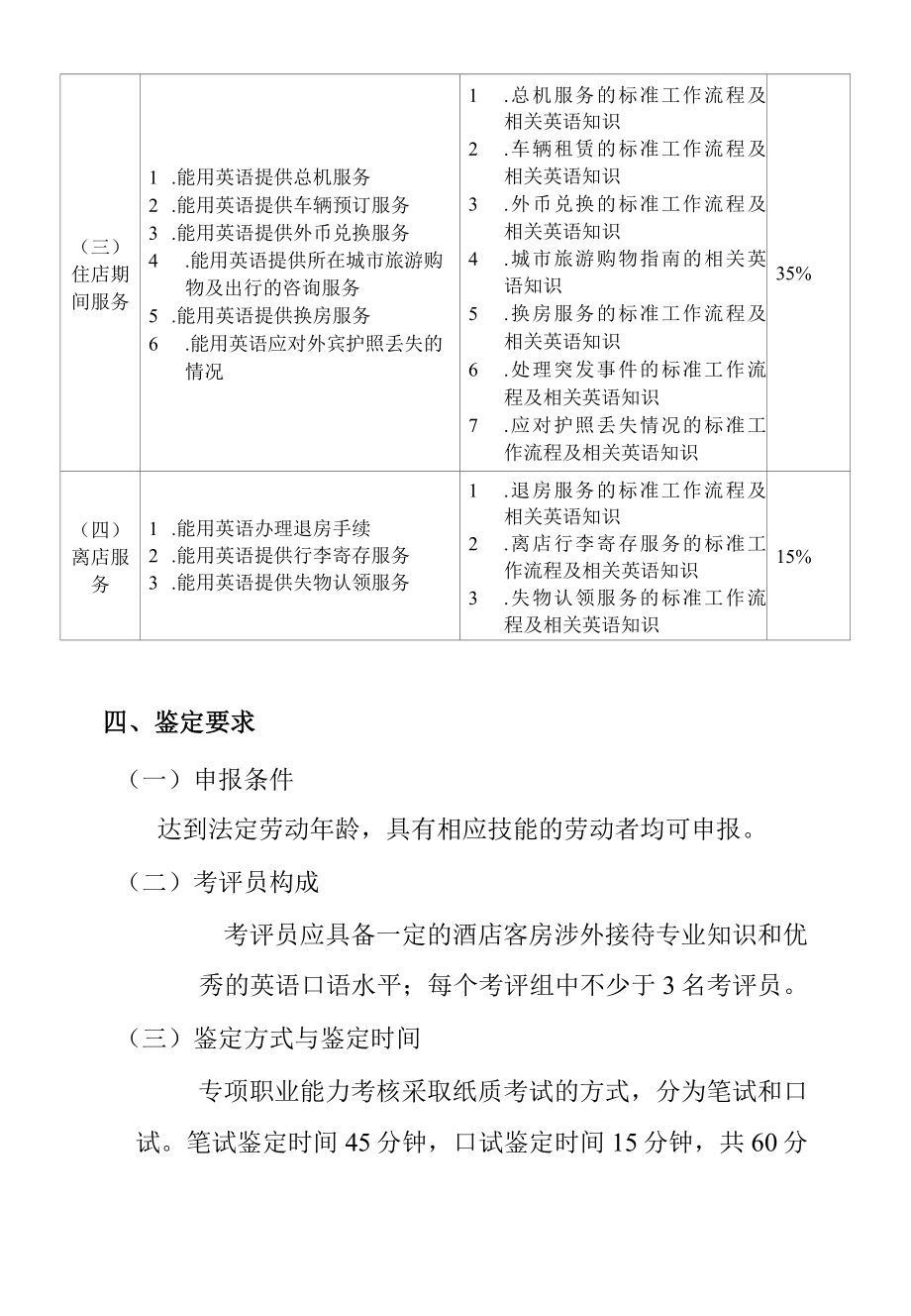 酒店前厅涉外接待专项职业能力考核规范.docx_第2页