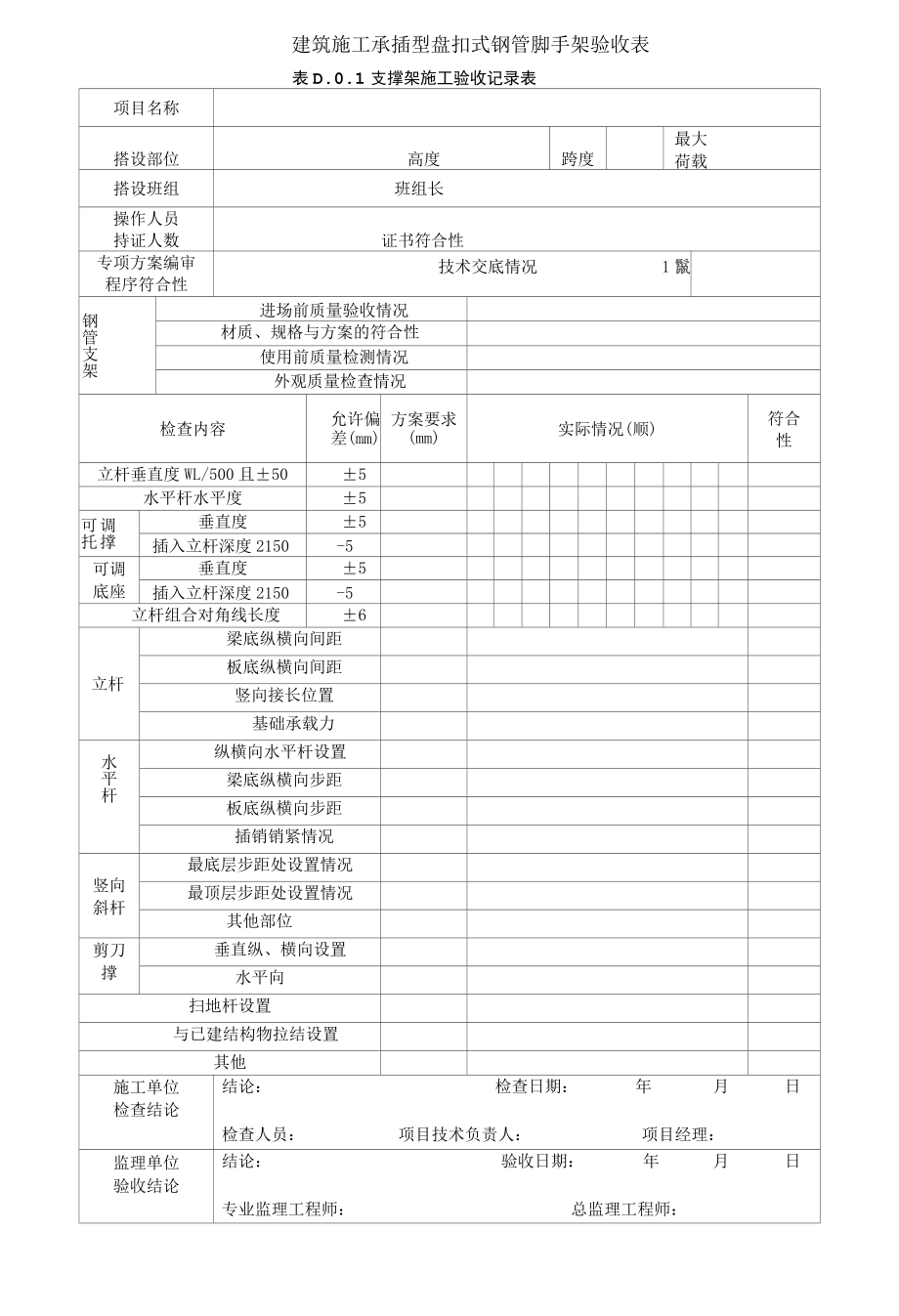 承插型盘扣式钢管脚手架验收表.docx_第1页