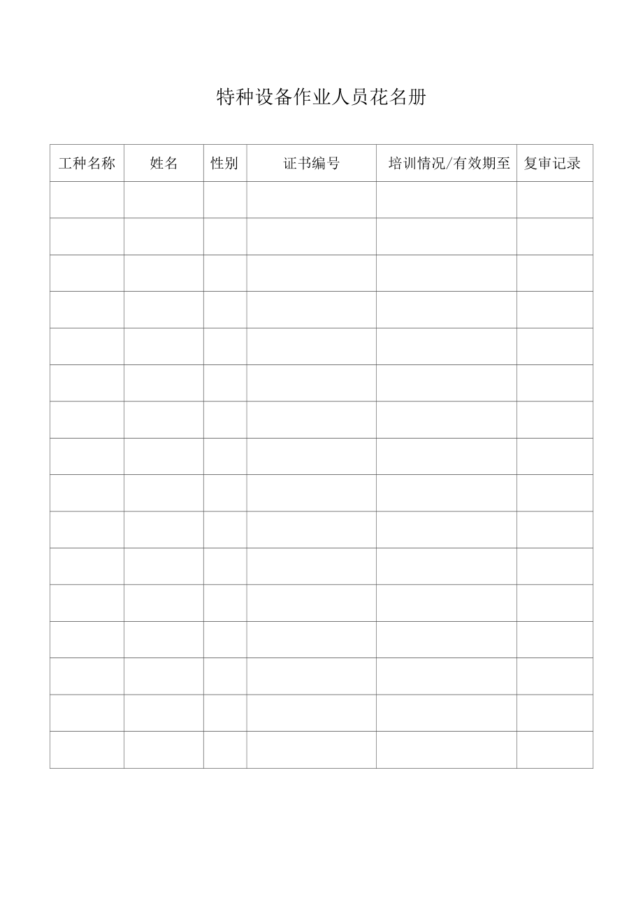 特种设备作业人员花名册登记表.docx_第1页