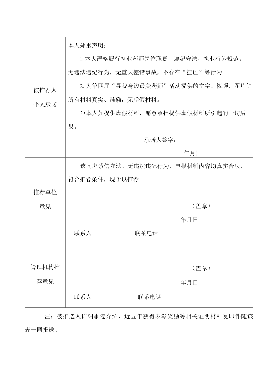 第四届寻找身边最美药师活动最美药师推荐表.docx_第2页