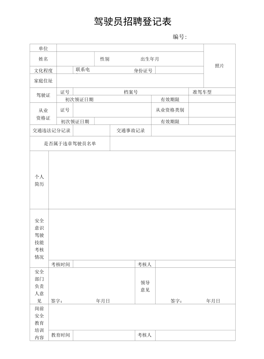 驾驶员招聘登记表.docx_第1页