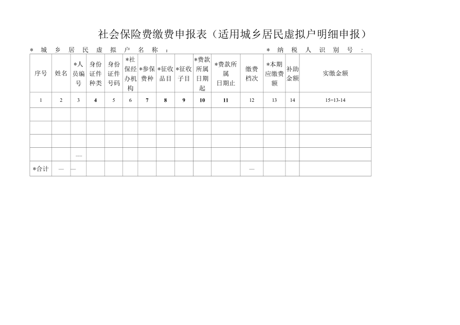 社会保险费缴费申报表适用城乡居民虚拟户明细申报.docx_第2页